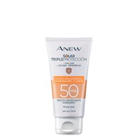 Anew Solar Triple Protección Loción Facial Mate Con Color